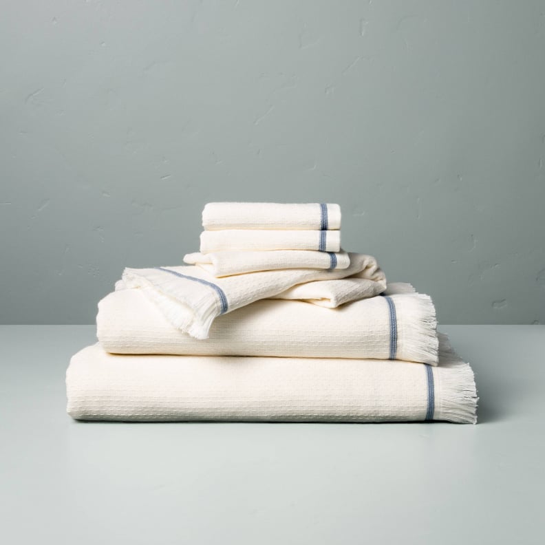 For the Bathroom: Hearth & Hand With Magnolia Textured Border Stitch Bath Towels