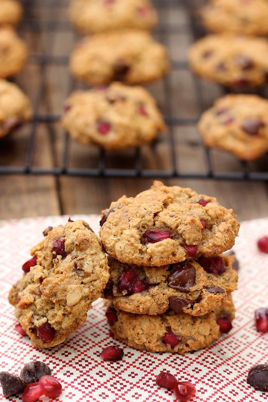 Pomegranate Chocolate Chip Oatmeal Cookies