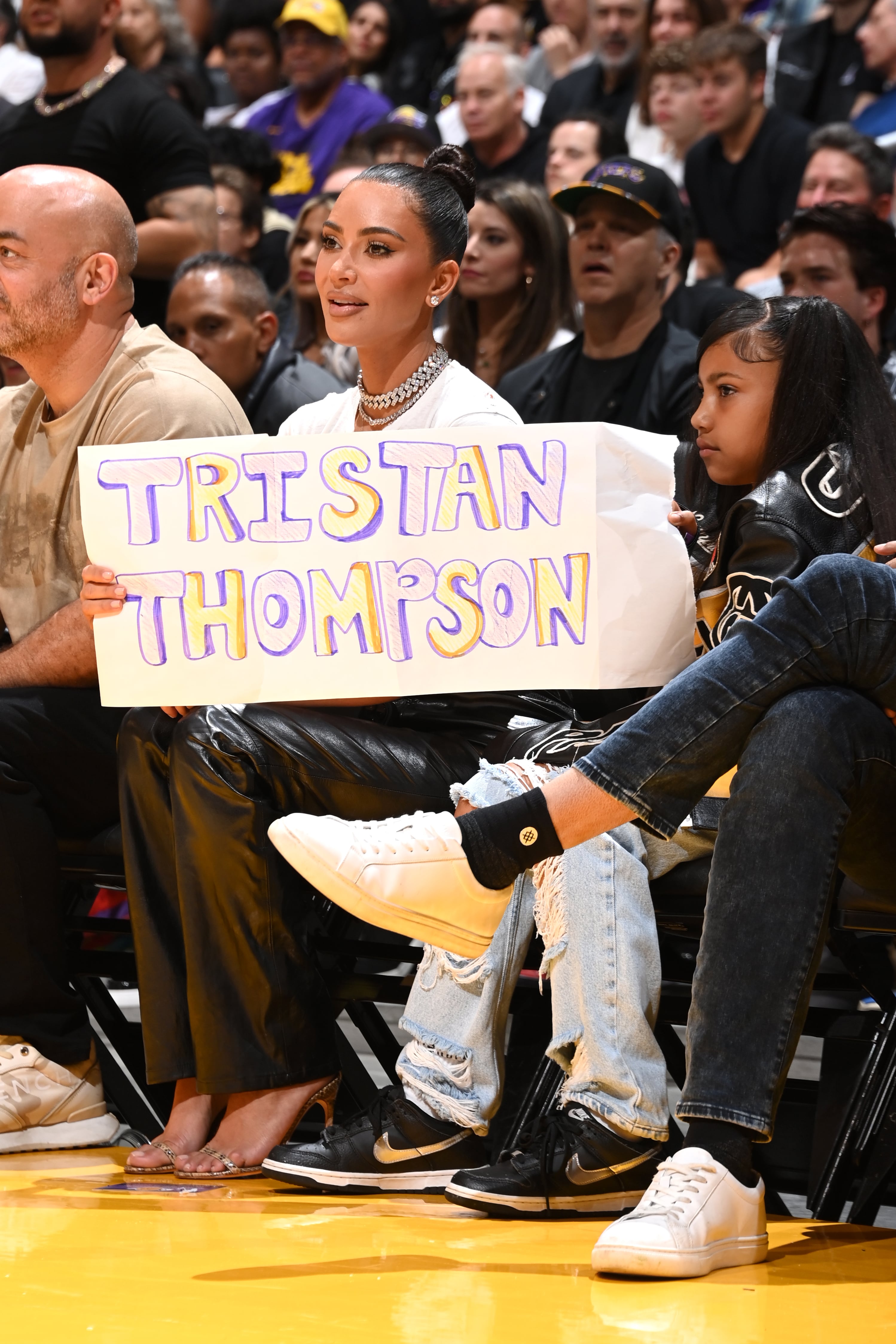 Kim Kardashian's Son Saint Wears Tristan Thompson Jersey at Lakers