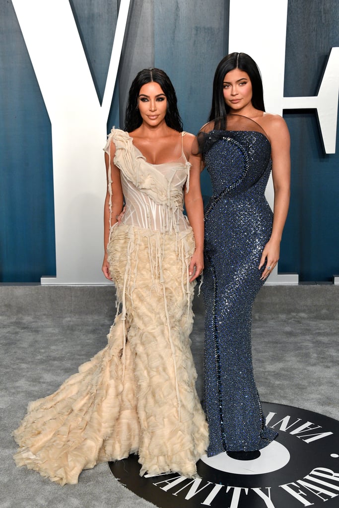 Kim Kardashian West and Kylie Jenner at the Vanity Fair Oscars Afterparty 2020