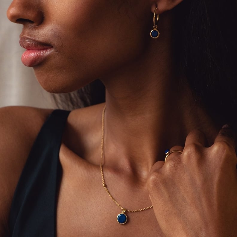 Shop Astley Clarke's Round Stilla Lapis Lazuli Pendant Necklace
