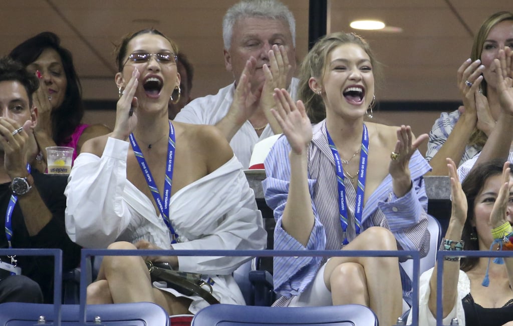 Gigi and Bella Hadid at US Open in Button-Downs 2018
