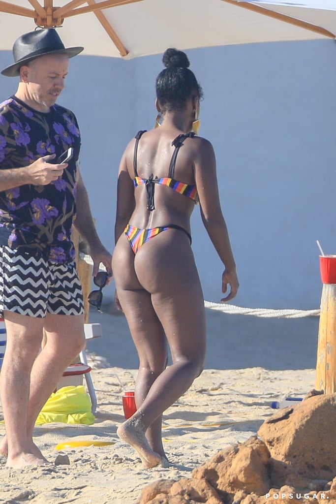 Janelle Monae Striped Bikini in Cabo