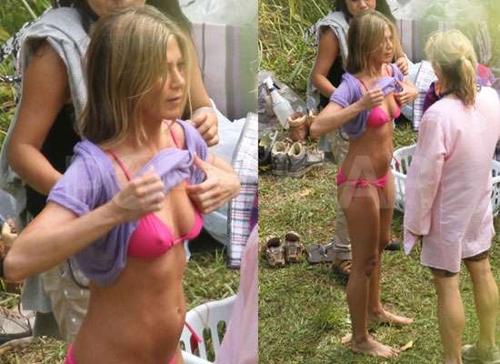 Pictures Of Jennifer Aniston In Bikini On Set Of Just Go