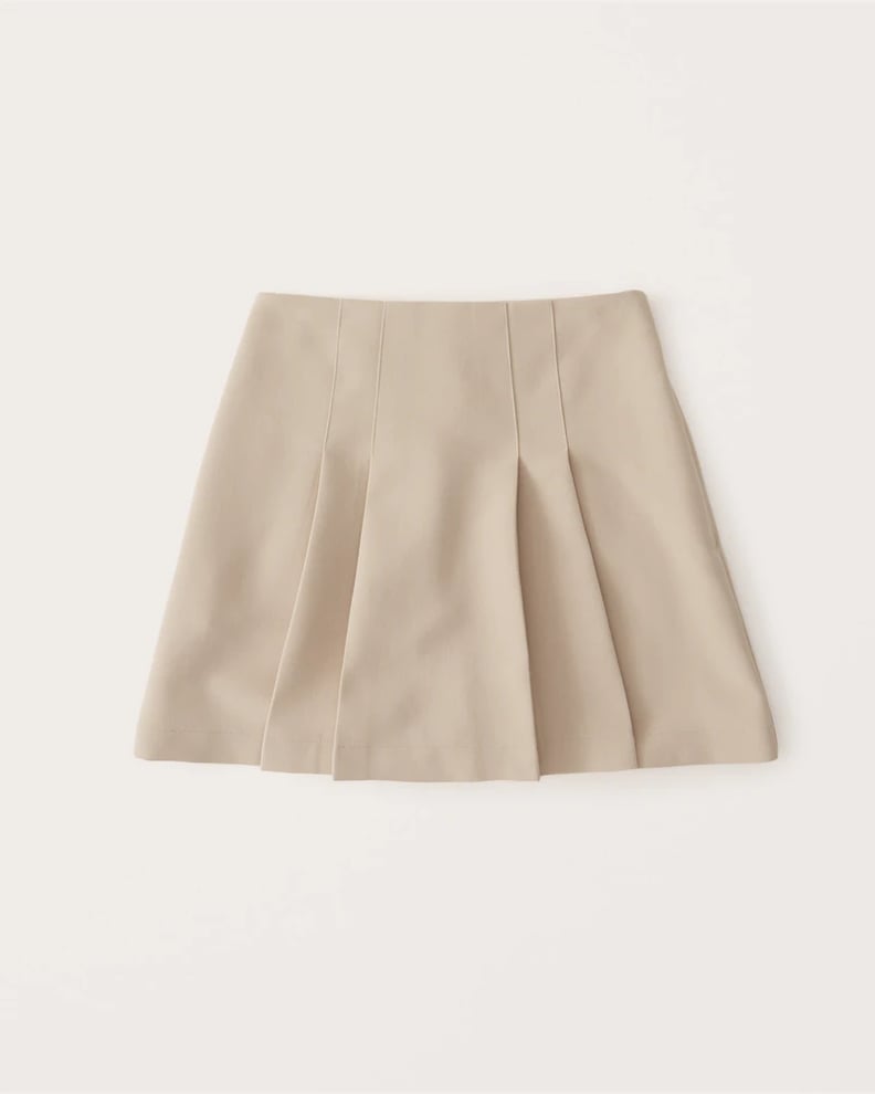 A Tan Skirt: Abercrombie & Fitch Pleated Menswear Skort