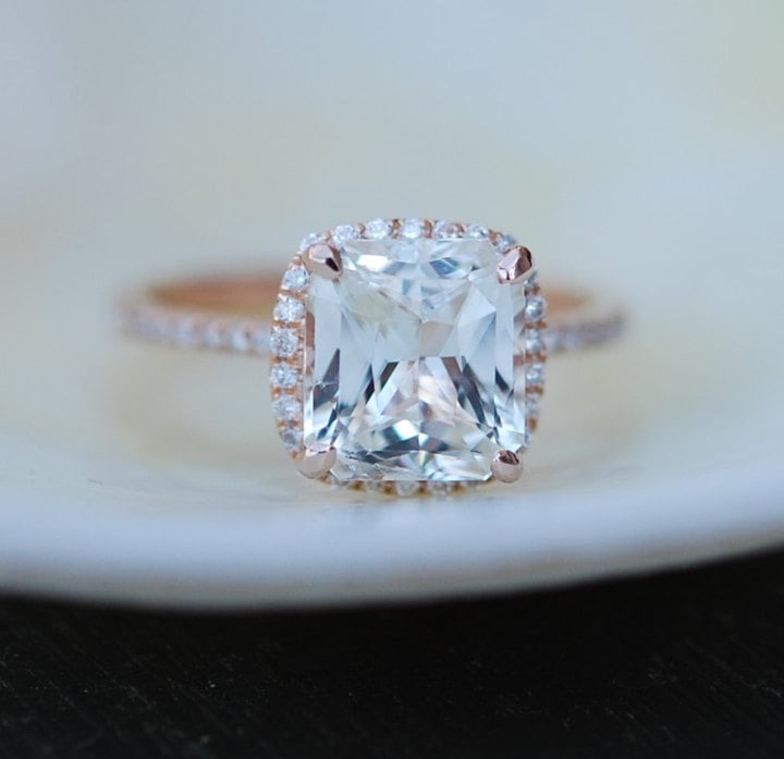 Etsy White Sapphire Ring