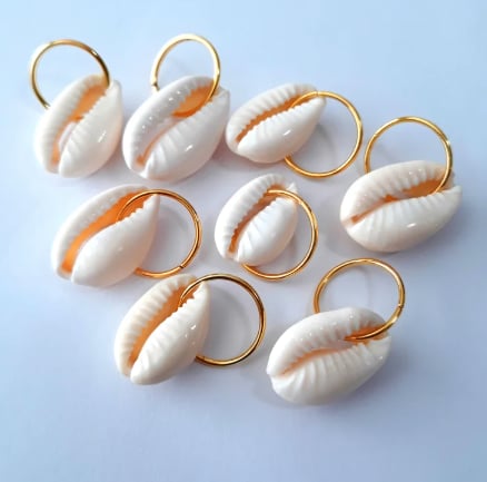 Natural Cowrie Shell Braid Rings