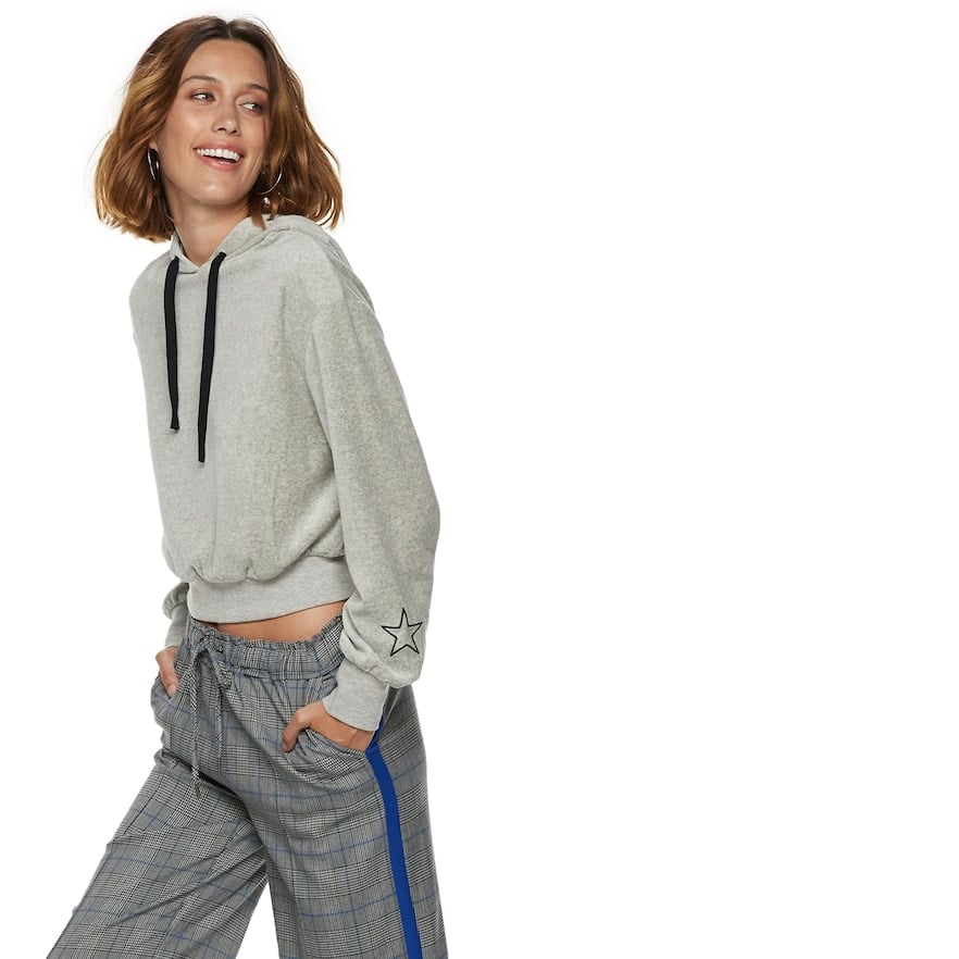 POPSUGAR at Kohl's Star Velour Hoodie Women's Hoodie From POPSUGAR at