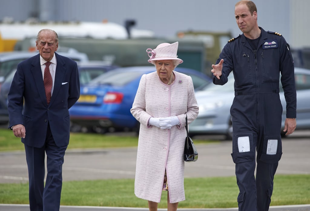 Prince William at Air Base With Queen Elizabeth II