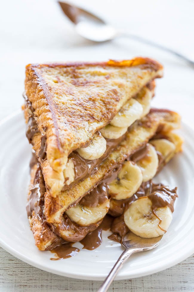 Chocolate Peanut Butter Banana Stuffed French Toast