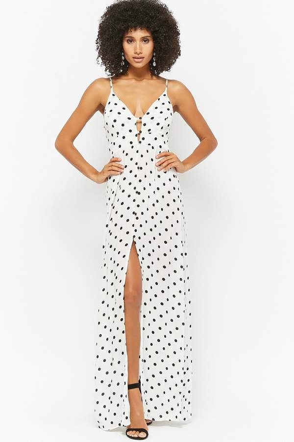 Forever 21 Polka-Dot Button-Front Maxi Dress | Best Polka-Dot Dresses ...