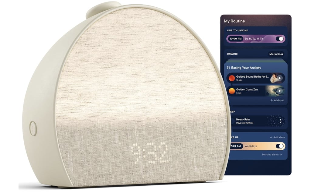 Hatch Restore Sunrise Alarm Clock ($170)
Your baby's sleep matters, but so does yours. Cadet didn't think she needed a sound machine, until she tried this one. It simulates a sunrise to wake you gently, rather than shocking you out of slumber. "It changed my life," she says. "Not only do I get more restful sleep, I don't get jolted awake by a noisy alarm."