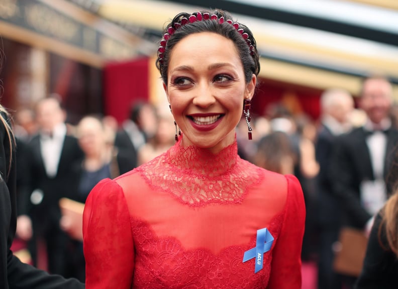 Stars took to the red carpet wearing special blue ribbons.