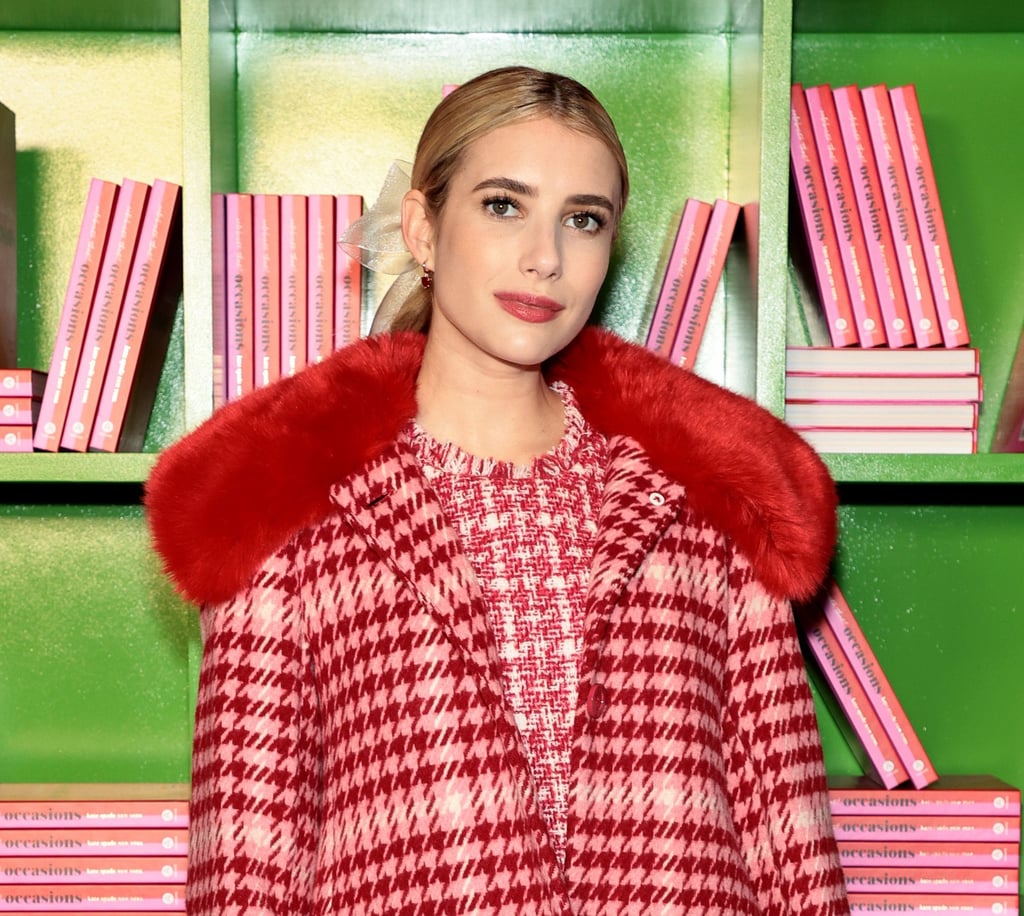 Emma Roberts Wears a Matching Houndstooth Ski Suit