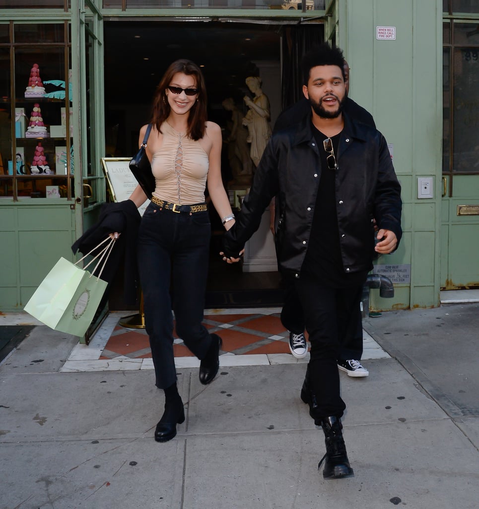 Bella Hadid Lace-Up Top With The Weeknd on Her Birthday Bella Hadid Lace-Up Top With The Weeknd on Her Birthday