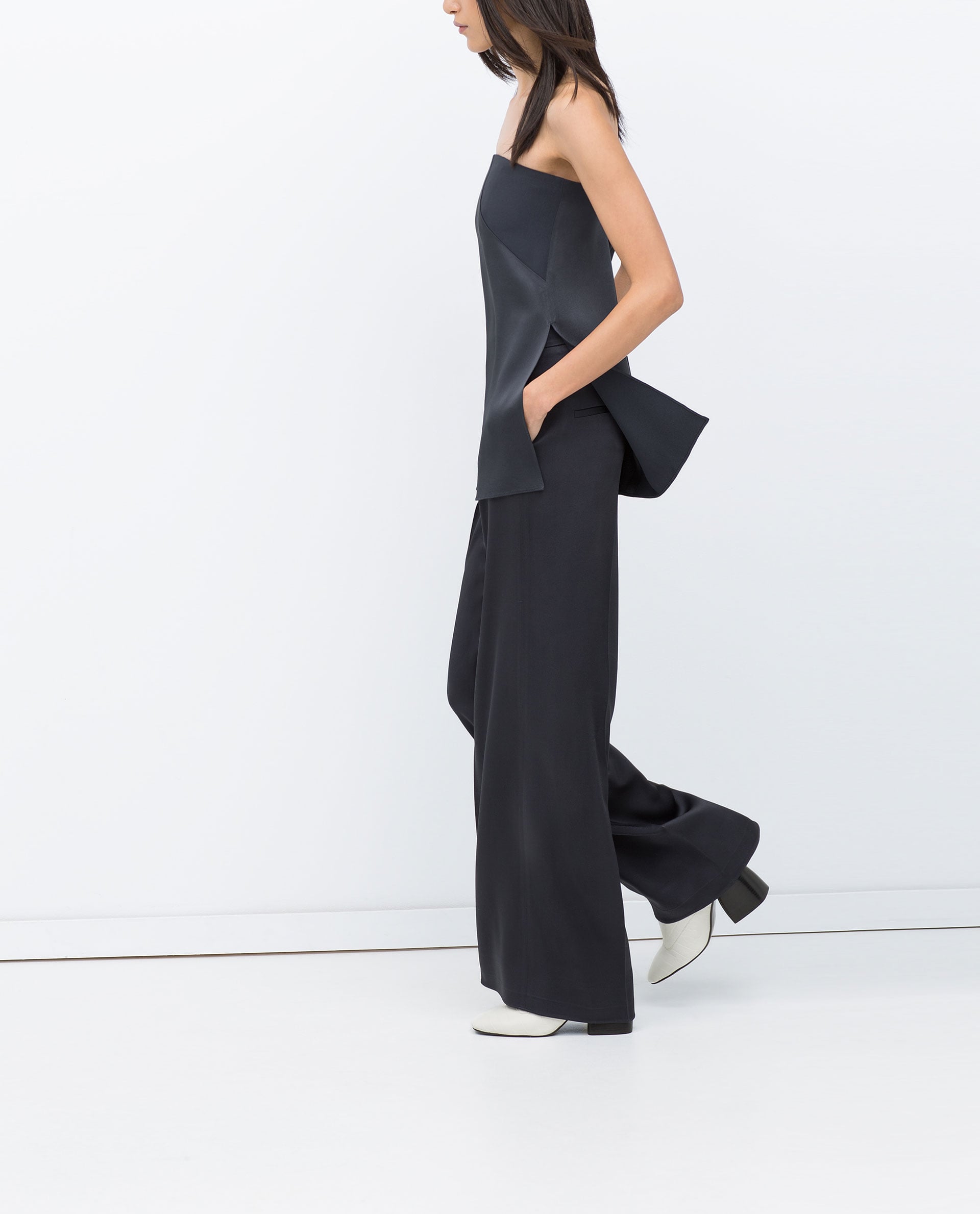 zara black wide leg pants