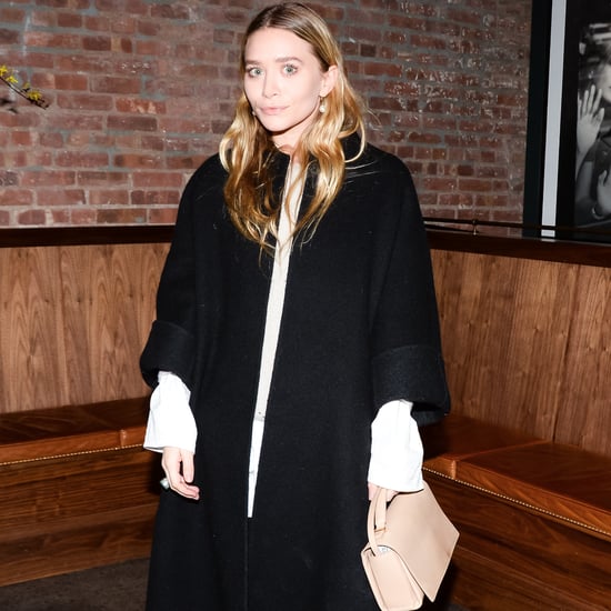 Ashley Olsen in Black Jacket and Nude Purse