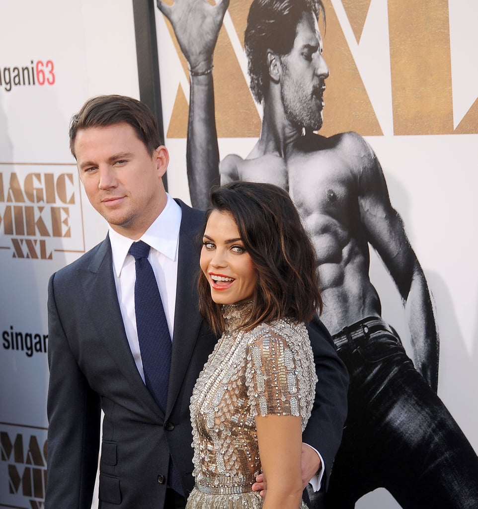 Channing and Jenna posed for photos in front of a giant posteR of shirtless Joe Manganiello at the LA premiere of Magic Mike XXL in June 2015.