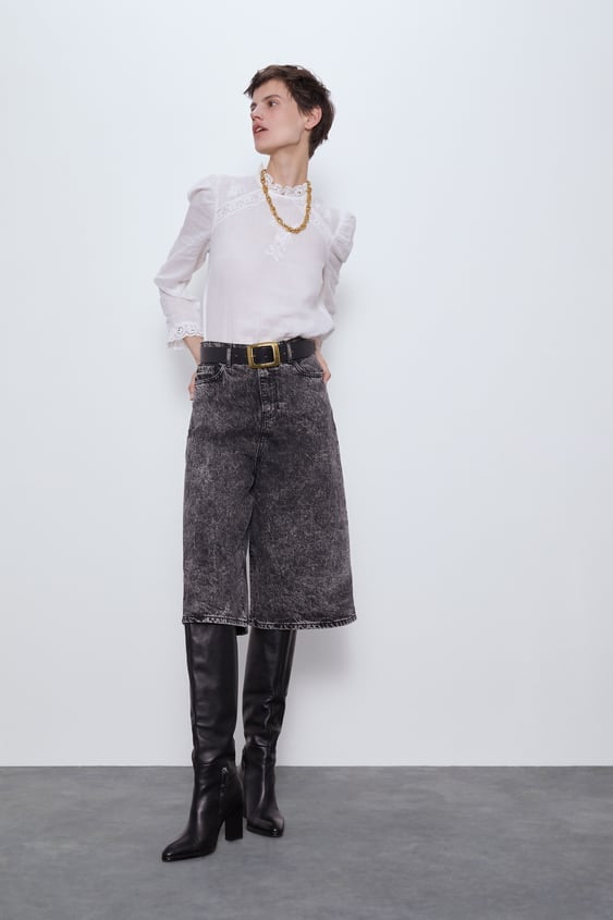 Zara Premium '80s Acid Wash Shorts