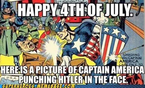 Nothing Like A Hitler Captain America Fight To Brighten Your Day Behold The Funniest Fourth Of July Memes Popsugar Tech Photo 5