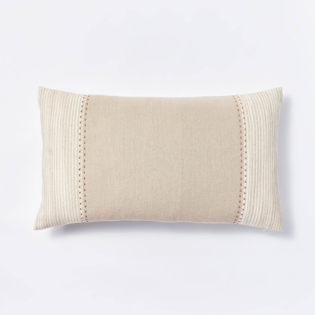 A Versatile Pillow: Threshold x Studio McGee Oversized Striped Lumbar Throw Pillow Neutral