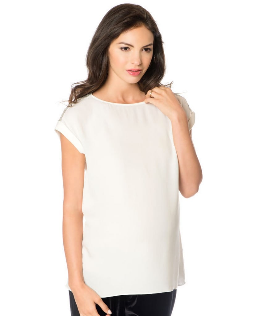 Cap-sleeve embellished maternity shirt ($268)