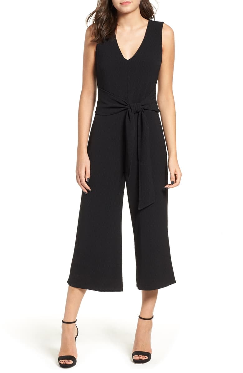 Astr the Label Tie-Waist Crop Jumpsuit