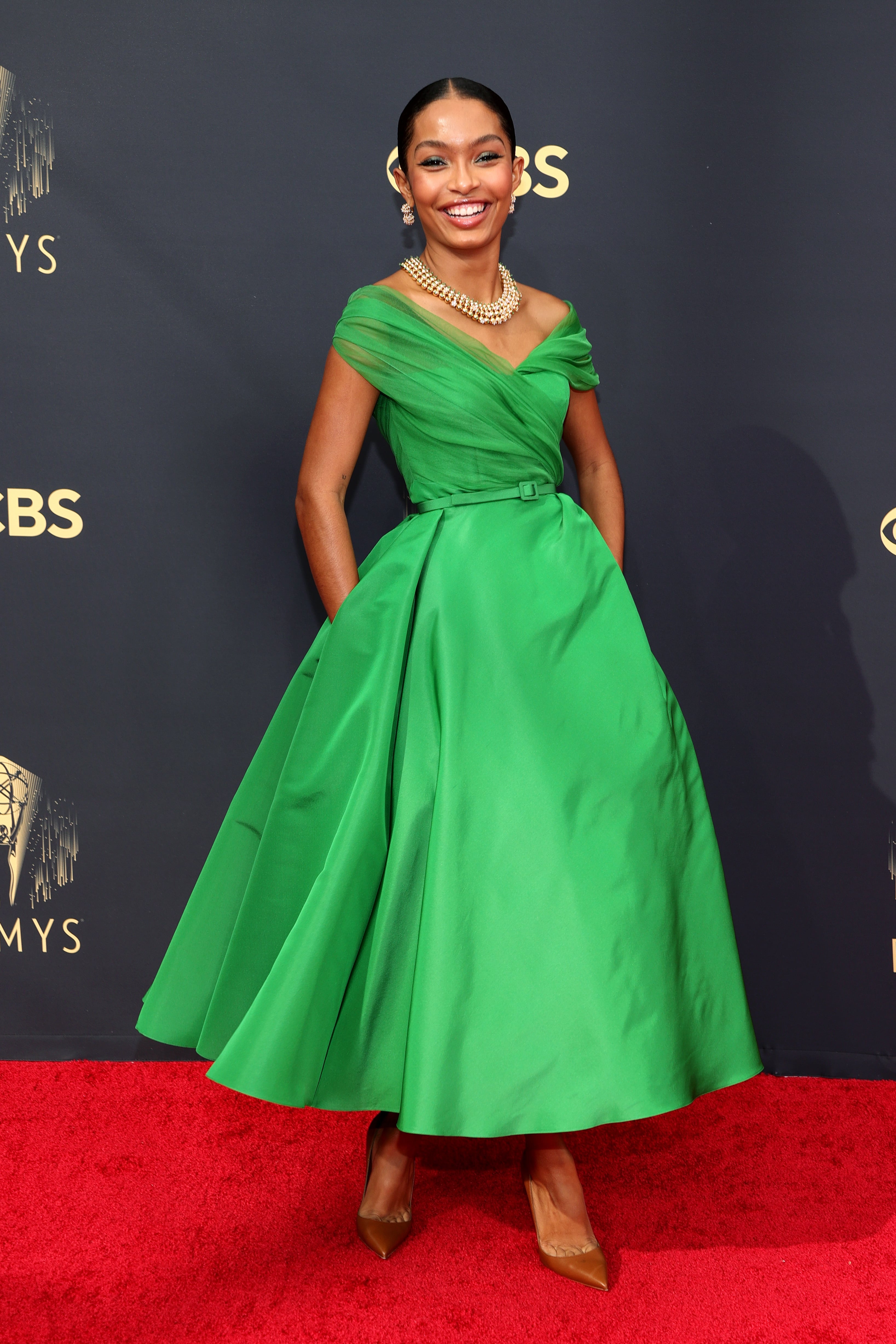 Yara Shahidi wearing Christian Dior during Met Gala departures