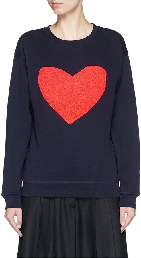 McQ by Alexander McQueen Heart Bouclé Appliqué Sweatshirt ($290)