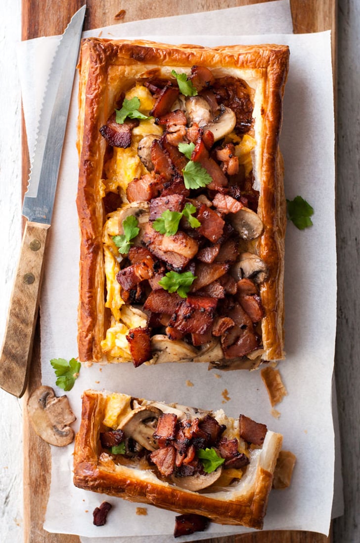 Bacon, Mushroom, and Egg Puff Pastry Tart