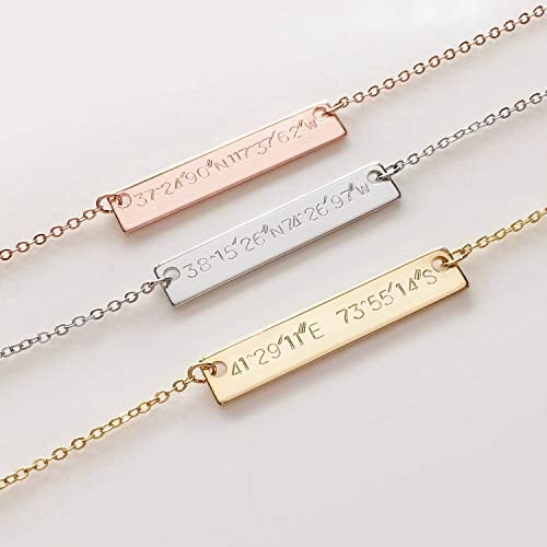 Hand Stamped Custom Coordinates Necklace