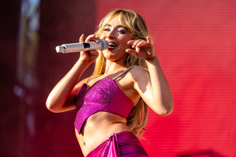 Sabrina Carpenter Simmers On Screen In A Black Crop Top And Micro Mini For  Her 'Nonsense Video'—Her Abs Are Insane!