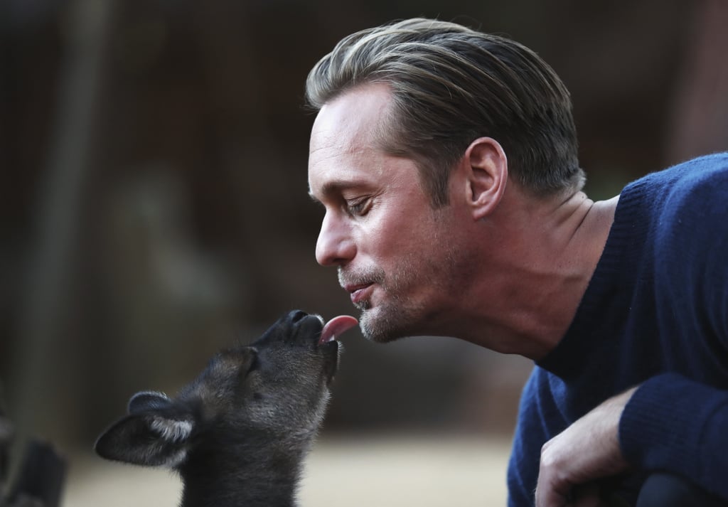 Alexander Skarsgard Playing With Zoo Animals