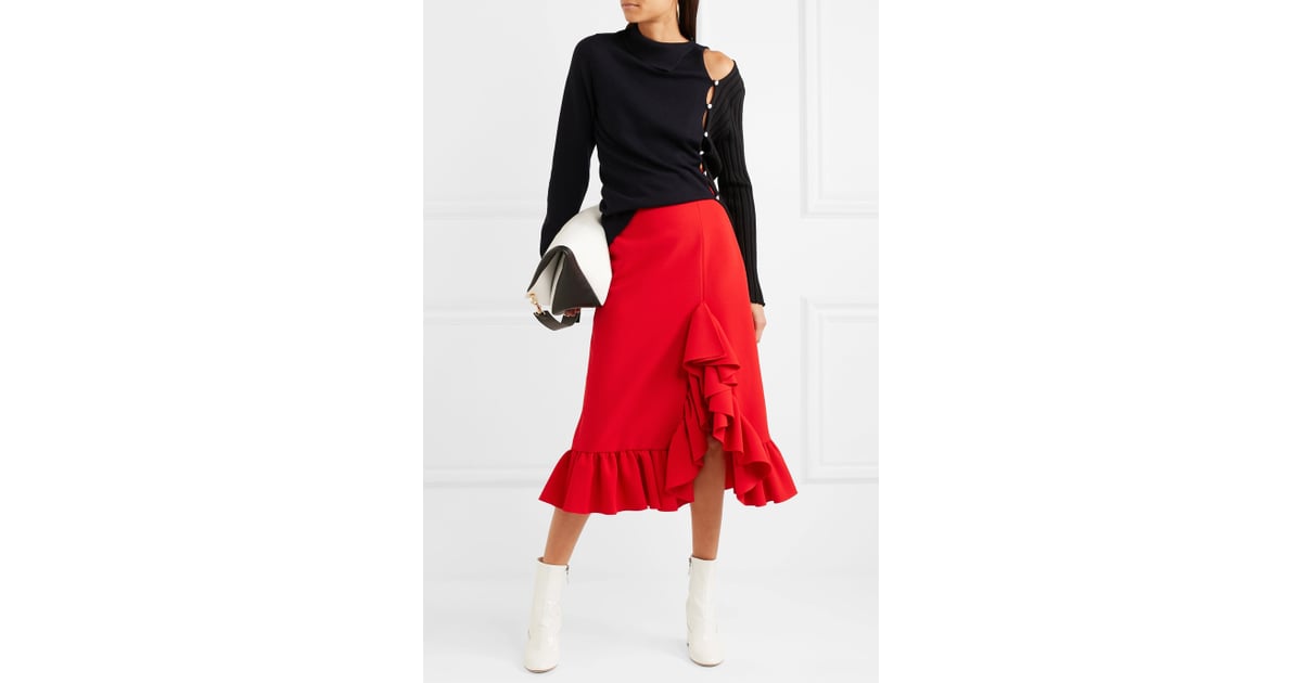 MSGM Ruffled Crepe Midi Skirt | This Could Be the Most Festive