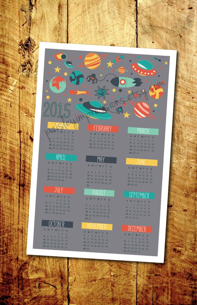 Outer Space Scene 2015 Wall Calendar ($20)