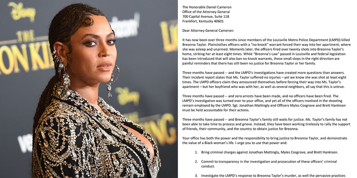 Read Beyoncé's Powerful Letter About Breonna Taylor | POPSUGAR Celebrity