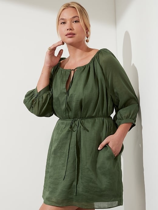 Banana Republic Ramie Balloon-Sleeve Dress