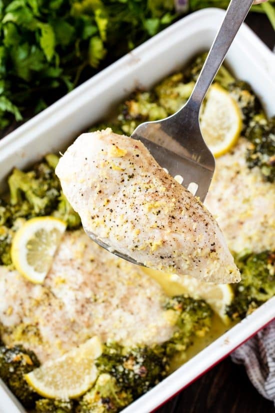 Lemon Garlic Chicken Broccoli Bake