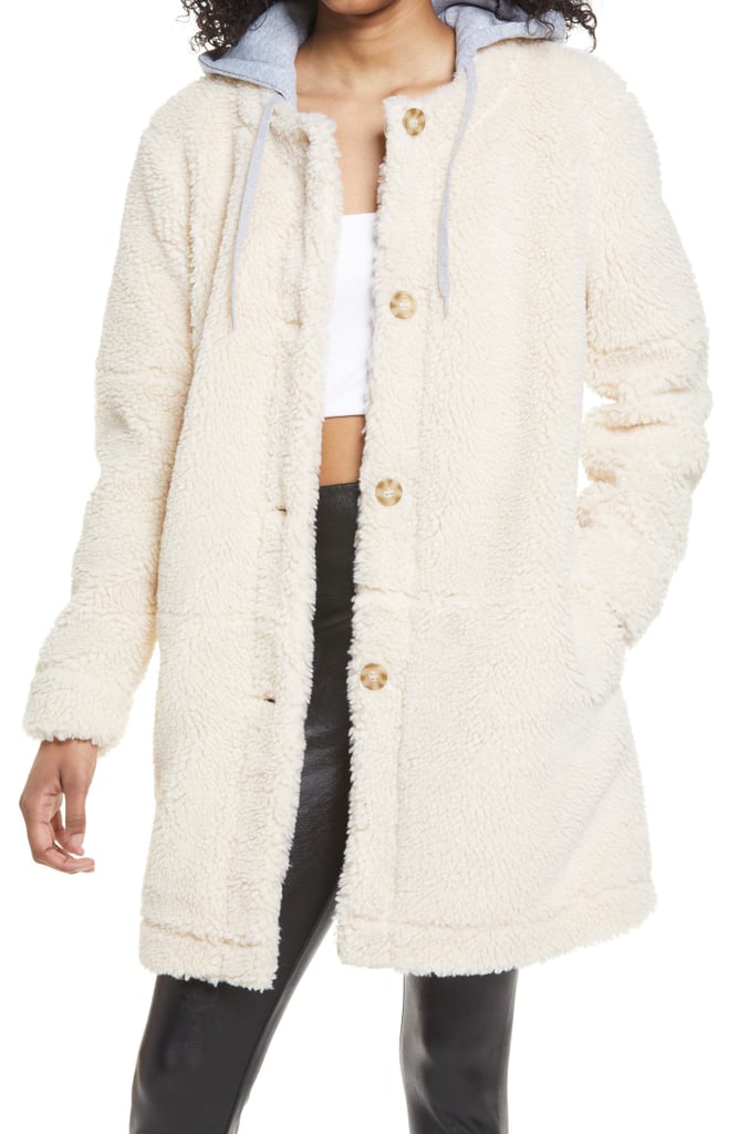 BP. Long Hooded Teddy Coat