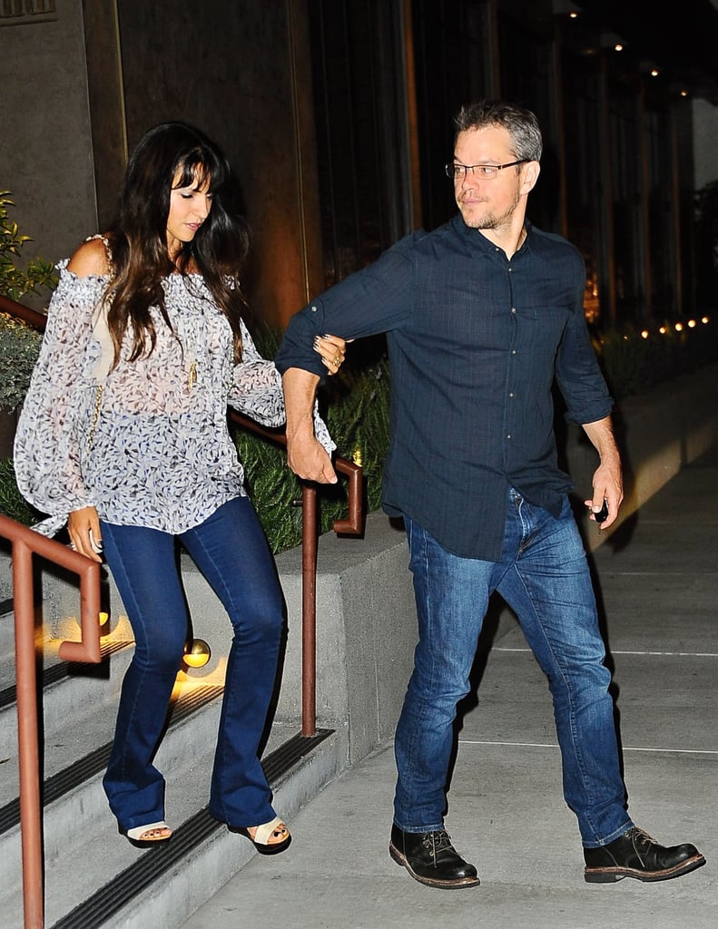 Matt Damon Holds Hands With Wife During Date Night