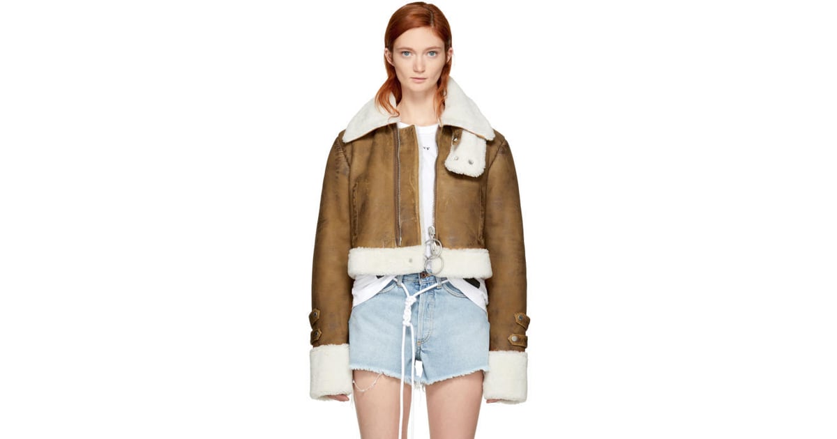 cropped shearling jacket