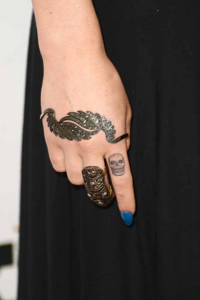 Rumer Willis's Skull Finger Tattoo