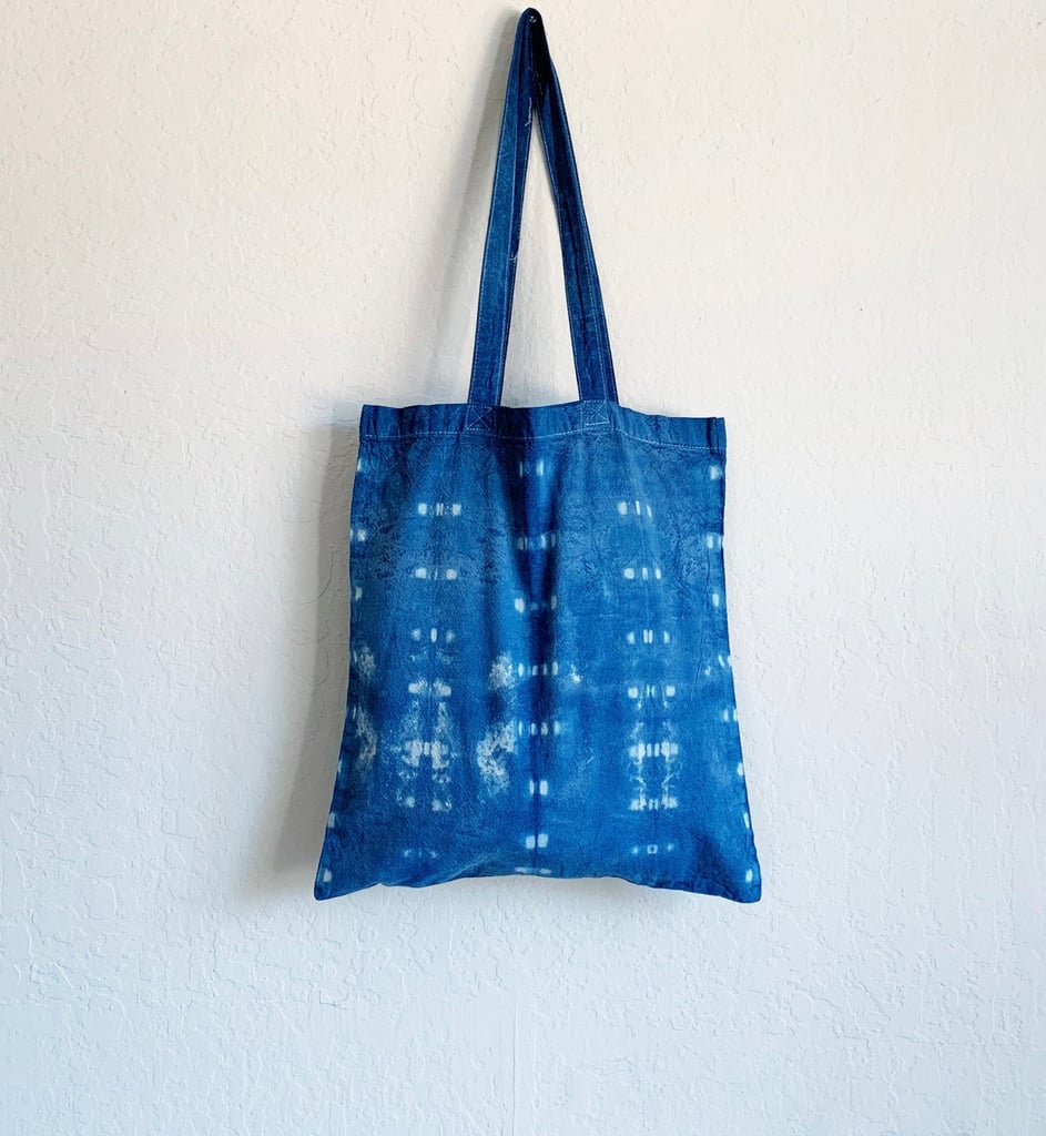 Blue Shibori Cotton Indigo Tote Bag