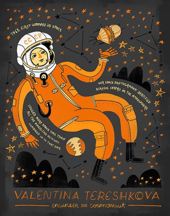 Women in Science Valentina Tereshkova Print
