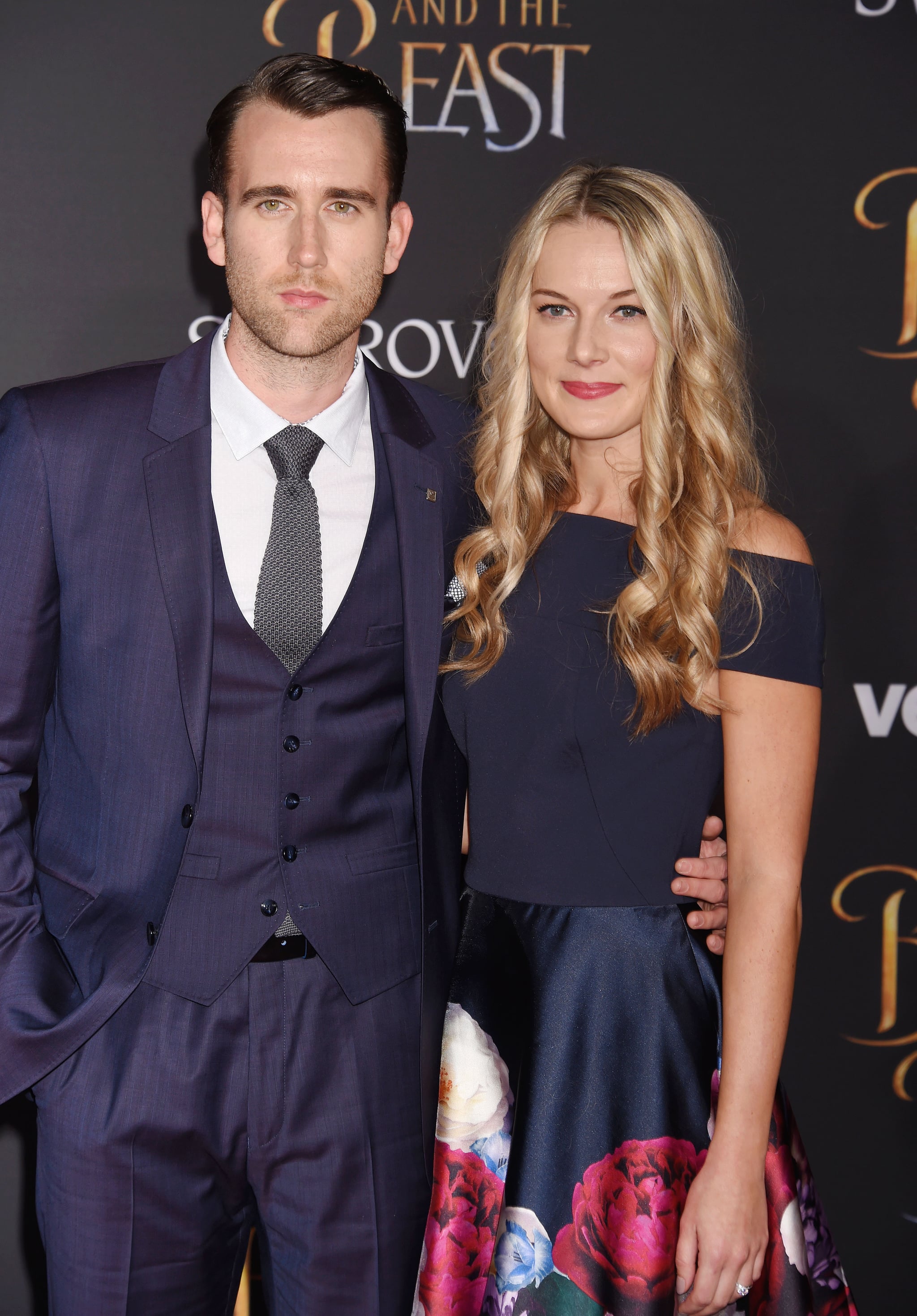 HOLLYWOOD, CA - MARCH 02: Actor Matthew Lewis (L) and Angela Jones arrive at the Premiere Of Disney's 'Beauty And The Beast' at the El Capitan Theatre on March 2, 2017 in Los Angeles, California. (Photo by Jeffrey Mayer/WireImage)