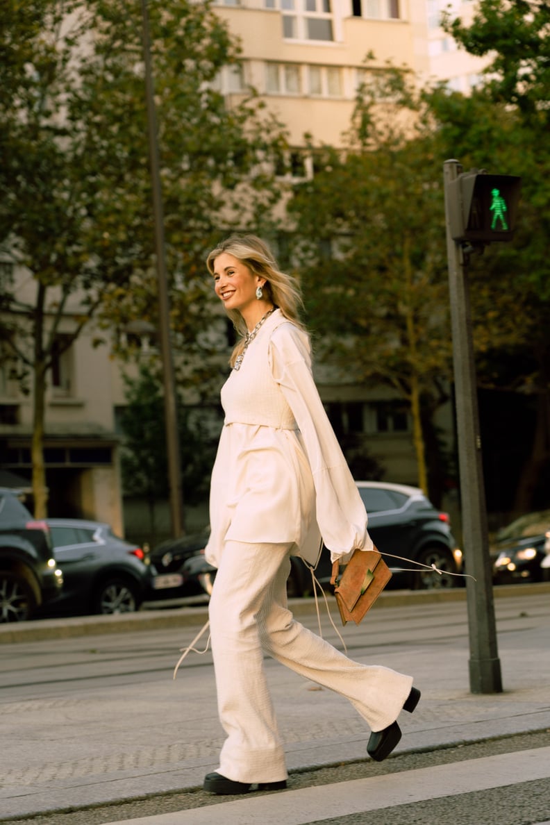 Winter-White Outfits With a Billowing Blouse