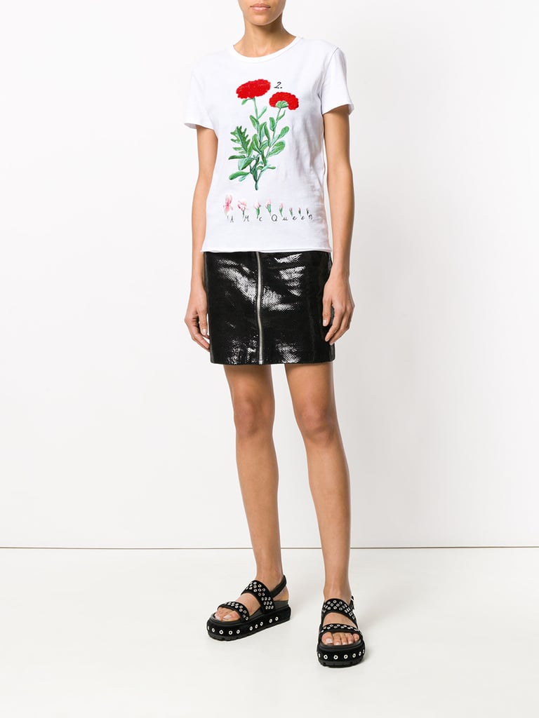 Alexander McQueen Flower Embroidered T-shirt