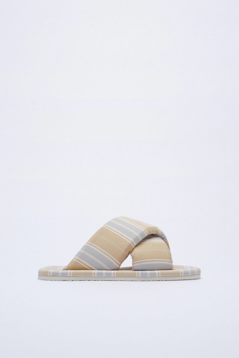 Zara Chunky Crossed Strap Printed Sandals
