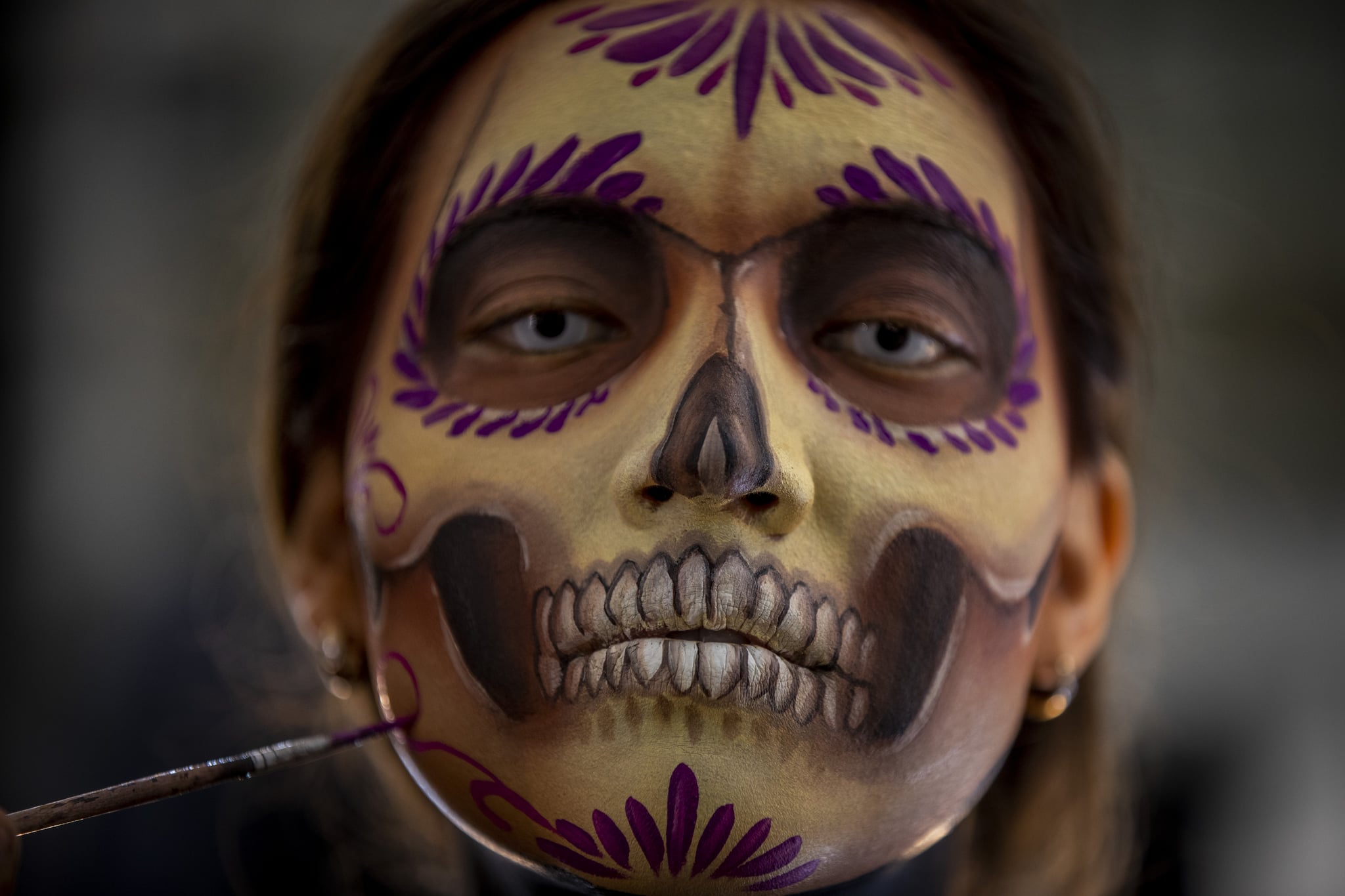 2021年10月22日,墨西哥,死者化妆Mexiko-Stadt:女人穿的一天。