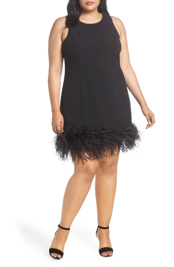 Chelsea28 Feather Hem Sheath Dress